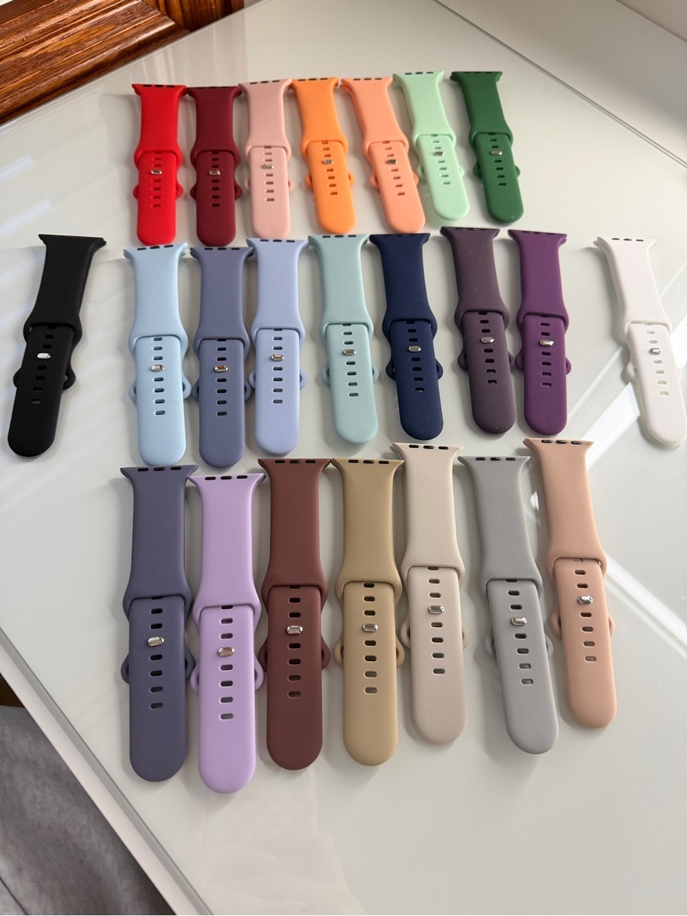 Assorted Silicone Apple Watch Bands - 24 Color Options